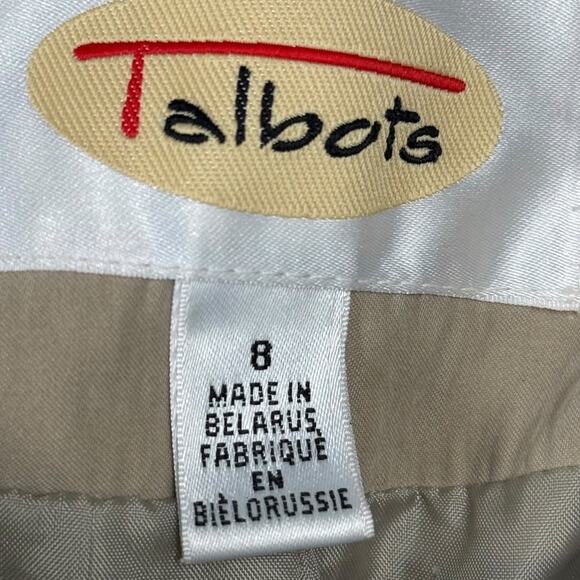 Talbots Womens Beige Tench Coat Jacket Lined Mid Length Casual Classic sz 8 - Picture 16 of 16